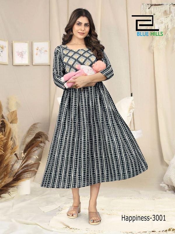 Blue Hills Happiness Vol 3 Rayon Feeding Long Kurti Collection